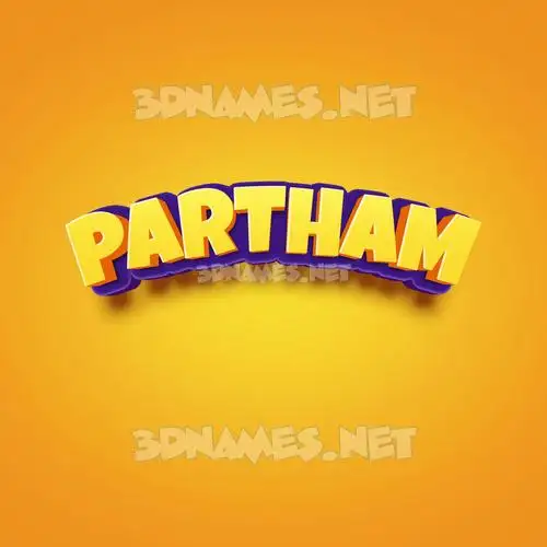 partham in Orange Toon style - 3D name wallpaper