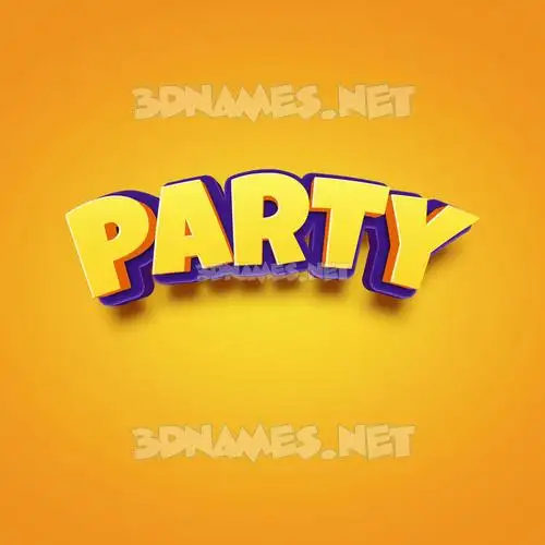 party in Orange Toon style - 3D name wallpaper