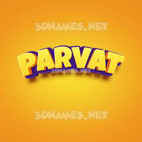parvat in Orange Toon style - 3D name wallpaper