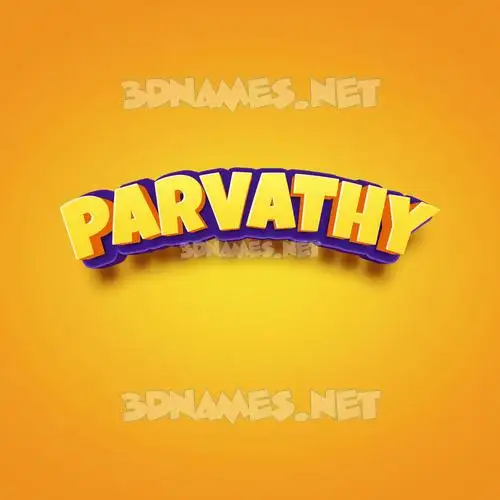 parvathy in Orange Toon style - 3D name wallpaper