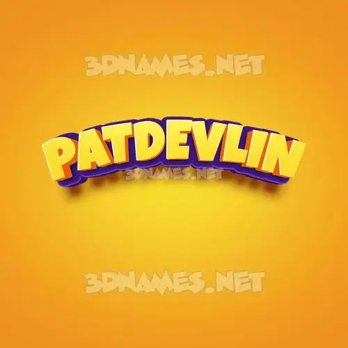 patdevlin in Orange Toon style - 3D name wallpaper