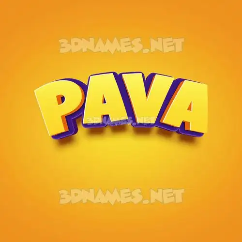 pava in Orange Toon style - 3D name wallpaper