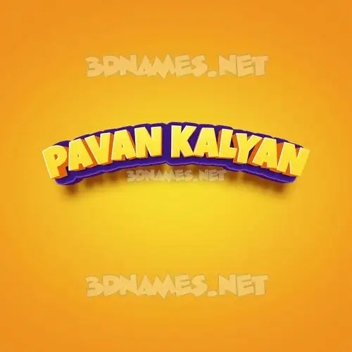 pavan kalyan in Orange Toon style - 3D name wallpaper