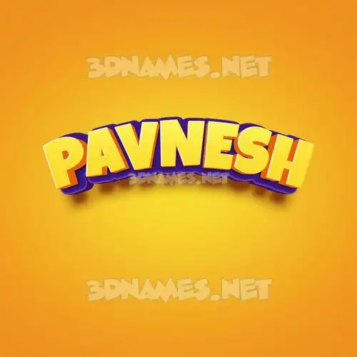 pavnesh in Orange Toon style - 3D name wallpaper