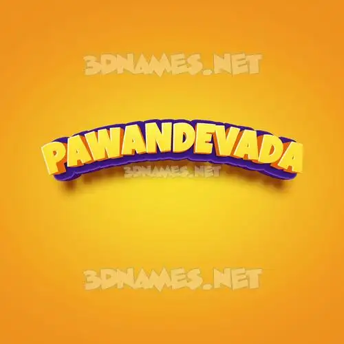 pawandevada in Orange Toon style - 3D name wallpaper