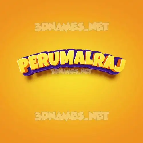perumalraj in Orange Toon style - 3D name wallpaper