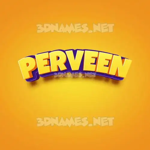 perveen in Orange Toon style - 3D name wallpaper
