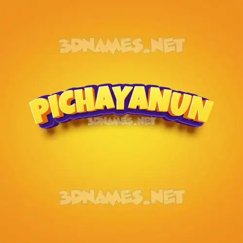 pichayanun in Orange Toon style - 3D name wallpaper