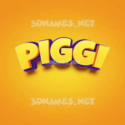 piggi in Orange Toon style - 3D name wallpaper piggi in Orange Toon style - 3D name wallpaper