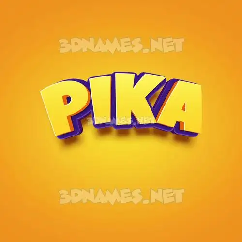 pika in Orange Toon style - 3D name wallpaper