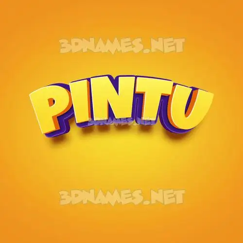 pintu in Orange Toon style - 3D name wallpaper pintu in Orange Toon style - 3D name wallpaper