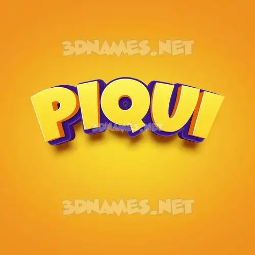 piqui in Orange Toon style - 3D name wallpaper piqui in Orange Toon style - 3D name wallpaper
