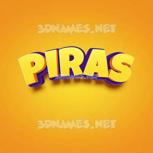 piras in Orange Toon style - 3D name wallpaper