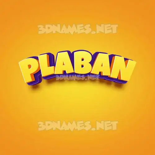 plaban in Orange Toon style - 3D name wallpaper