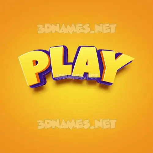 play in Orange Toon style - 3D name wallpaper play in Orange Toon style - 3D name wallpaper
