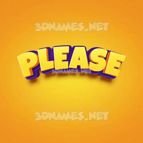 please in Orange Toon style - 3D name wallpaper please in Orange Toon style - 3D name wallpaper