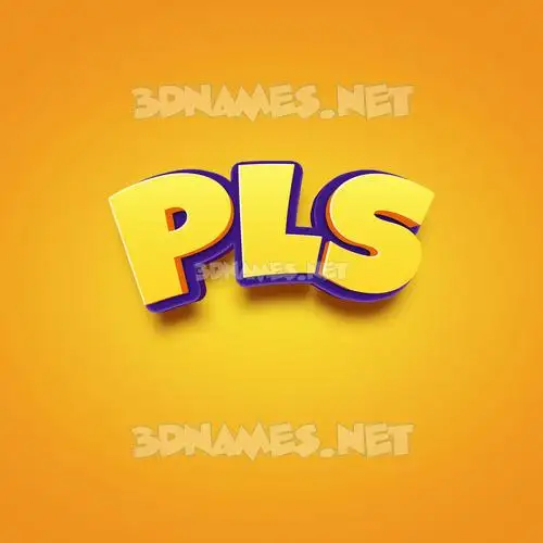 pls in Orange Toon style - 3D name wallpaper pls in Orange Toon style - 3D name wallpaper