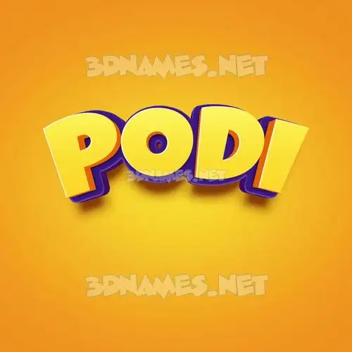 podi in Orange Toon style - 3D name wallpaper podi in Orange Toon style - 3D name wallpaper