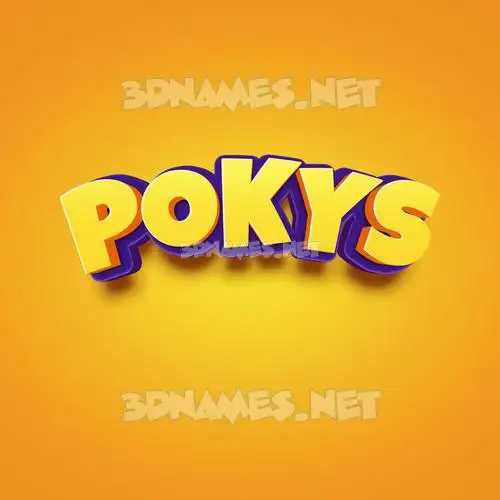 pokys in Orange Toon style - 3D name wallpaper pokys in Orange Toon style - 3D name wallpaper