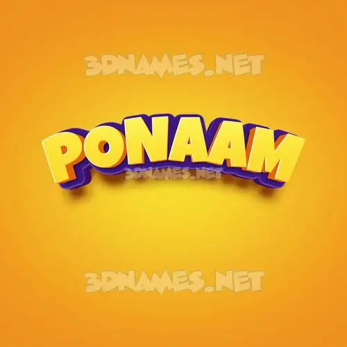 ponaam in Orange Toon style - 3D name wallpaper ponaam in Orange Toon style - 3D name wallpaper
