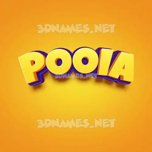 pooia in Orange Toon style - 3D name wallpaper