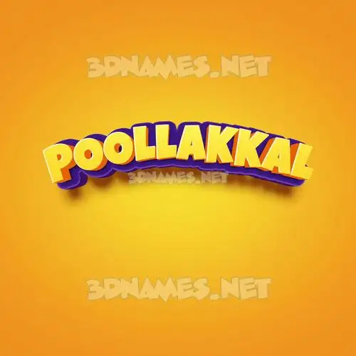poollakkal in Orange Toon style - 3D name wallpaper