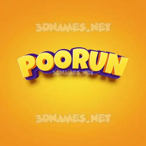 poorun in Orange Toon style - 3D name wallpaper poorun in Orange Toon style - 3D name wallpaper