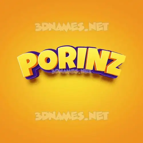 porinz in Orange Toon style - 3D name wallpaper