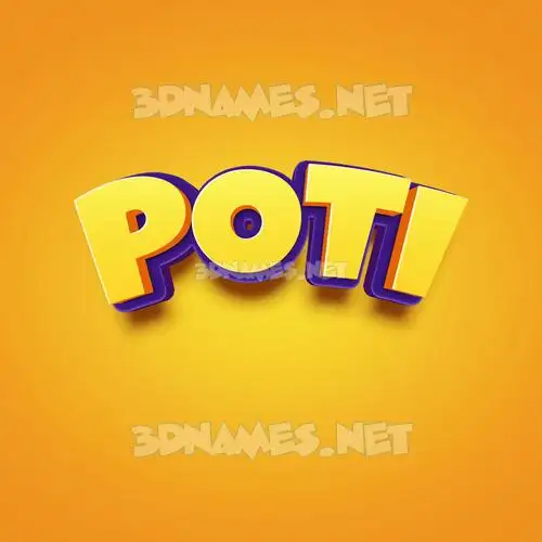 poti in Orange Toon style - 3D name wallpaper poti in Orange Toon style - 3D name wallpaper