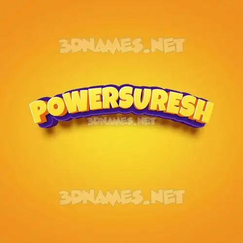 powersuresh in Orange Toon style - 3D name wallpaper