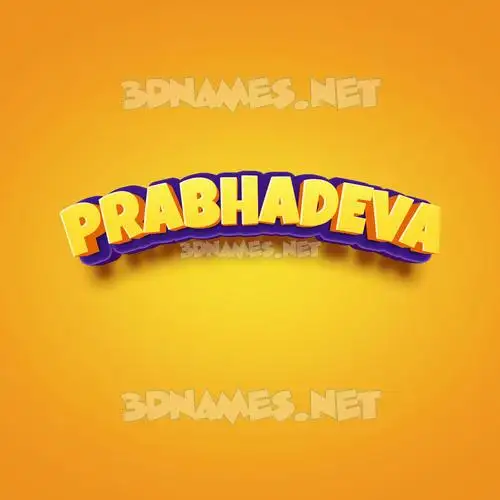 prabhadeva in Orange Toon style - 3D name wallpaper