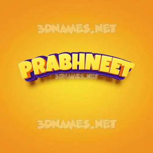 prabhneet in Orange Toon style - 3D name wallpaper