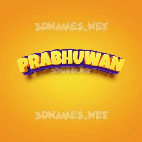 prabhuwan in Orange Toon style - 3D name wallpaper