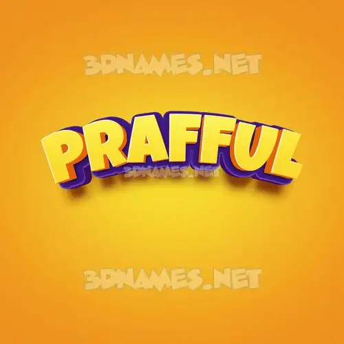 prafful in Orange Toon style - 3D name wallpaper