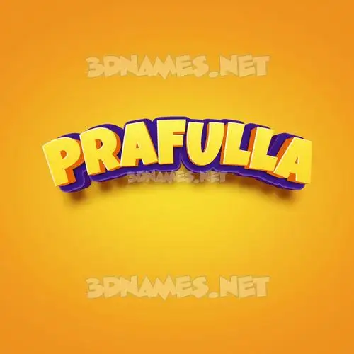 prafulla in Orange Toon style - 3D name wallpaper