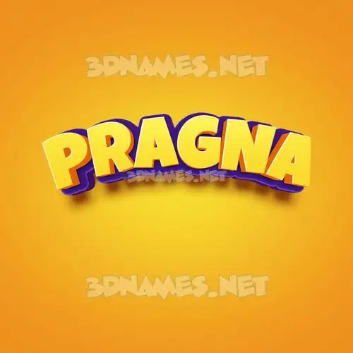 pragna in Orange Toon style - 3D name wallpaper