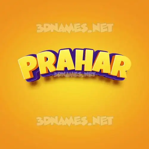 prahar in Orange Toon style - 3D name wallpaper