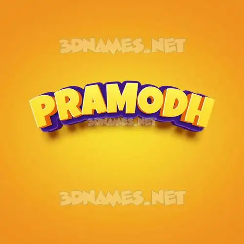pramodh in Orange Toon style - 3D name wallpaper
