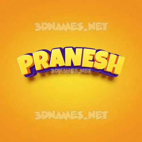 pranesh in Orange Toon style - 3D name wallpaper