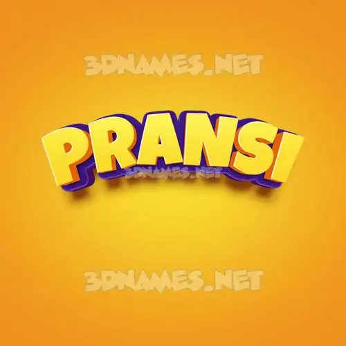 pransi in Orange Toon style - 3D name wallpaper