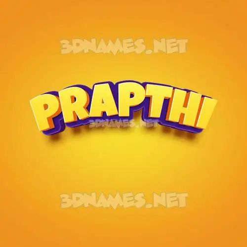 prapthi in Orange Toon style - 3D name wallpaper