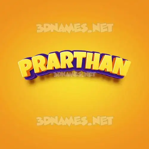 prarthan in Orange Toon style - 3D name wallpaper