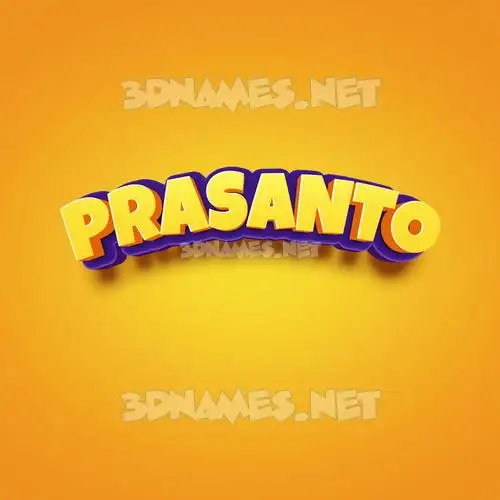 prasanto in Orange Toon style - 3D name wallpaper