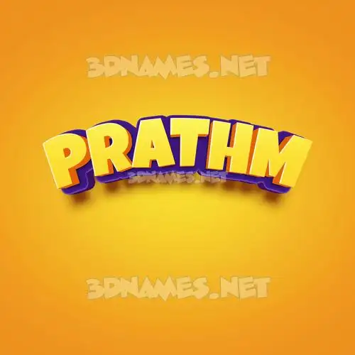 prathm in Orange Toon style - 3D name wallpaper
