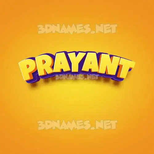 prayant in Orange Toon style - 3D name wallpaper