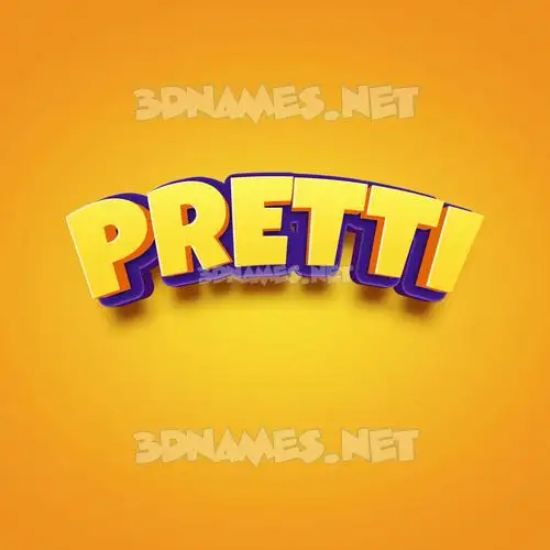 pretti in Orange Toon style - 3D name wallpaper pretti in Orange Toon style - 3D name wallpaper