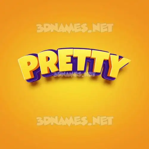 pretty in Orange Toon style - 3D name wallpaper pretty in Orange Toon style - 3D name wallpaper