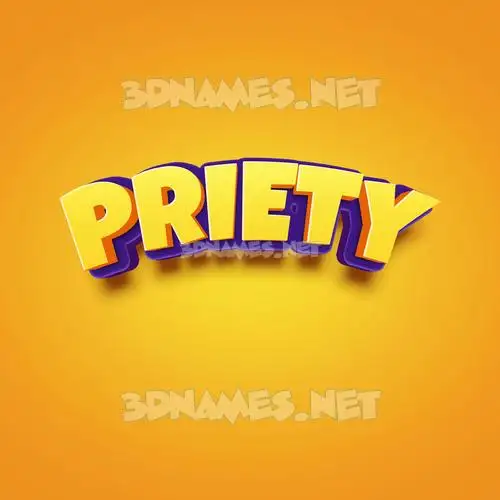 priety in Orange Toon style - 3D name wallpaper