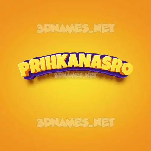 prihkanasro in Orange Toon style - 3D name wallpaper