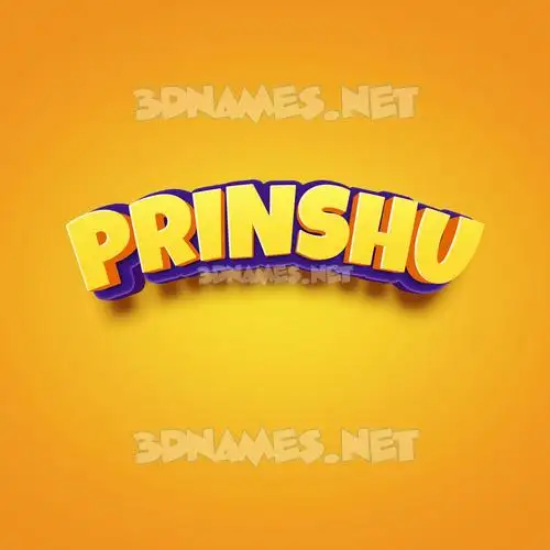 prinshu in Orange Toon style - 3D name wallpaper